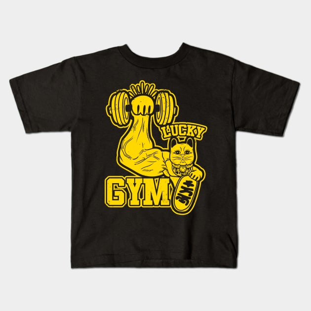 Lucky Gym Yellow Kids T-Shirt by absolemstudio